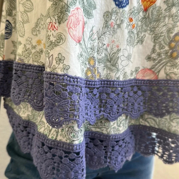 Floreat Loved by Anthroplogie Double Layer Crochet Trim Tiered Swing Tank Top - Picture 5 of 8